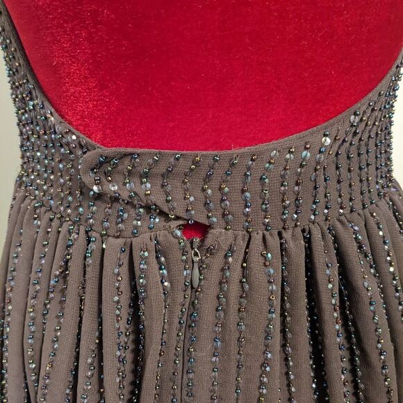 NWT Altar'd State "Raven" Black Beaded Iridescent Sequin Halter Dress Si… - Picture 8 of 12